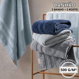 Jogo De Toalhas Banhão Gigante Karsten 100% Algodão Unika 4 Peças Excelente Absorção Luxo ...