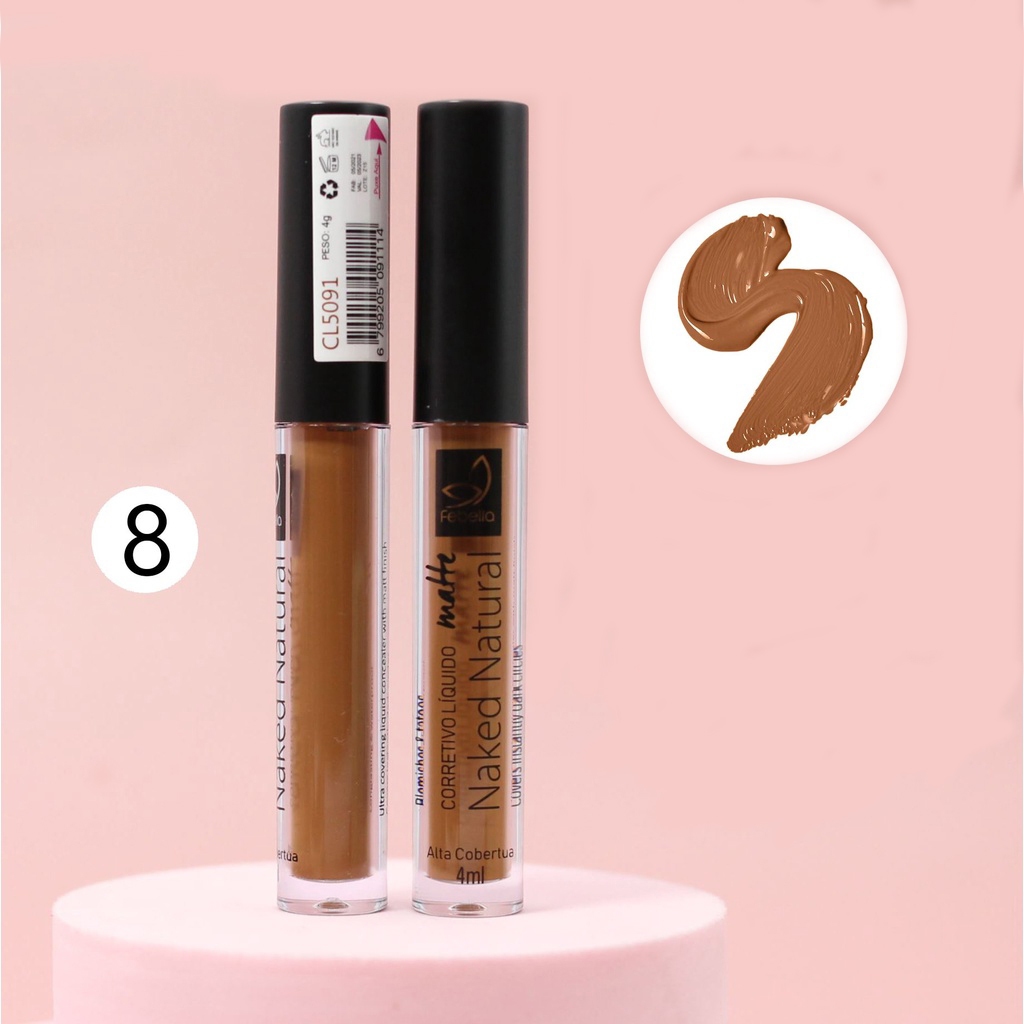 Corretivo Matte de Alta Cobertura, Smooth Feeling Febella, Cobertura Perfeita, Olheiras, Manchas