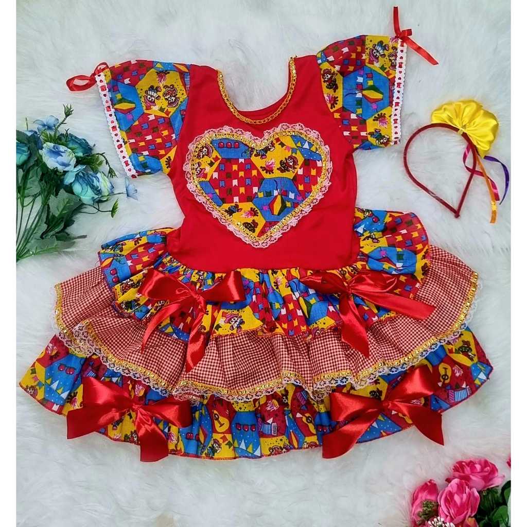 Vestido de Caipira Adulto bandeirinha 0054A