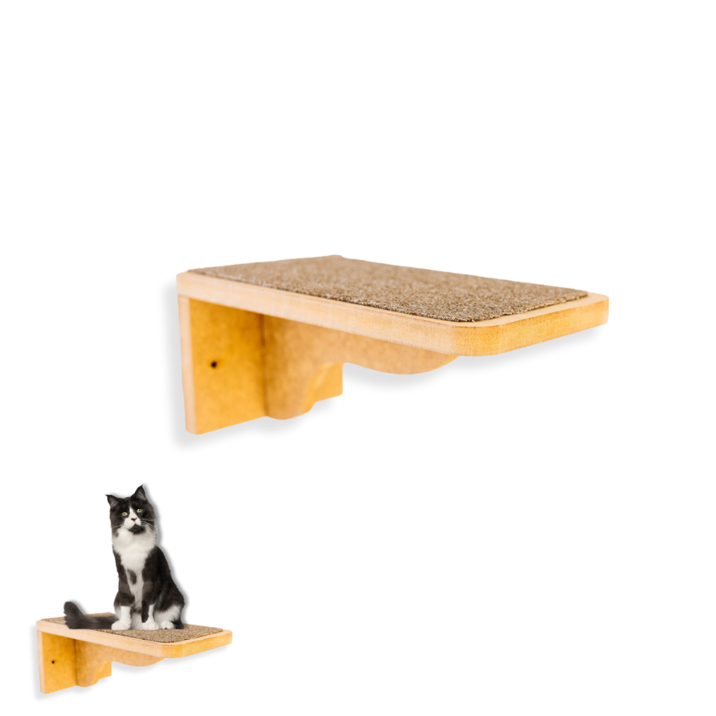Prateleira Para Gatos Em Mdf 15mm Degrau Com Carpete 1 Peça Degrau para Gato