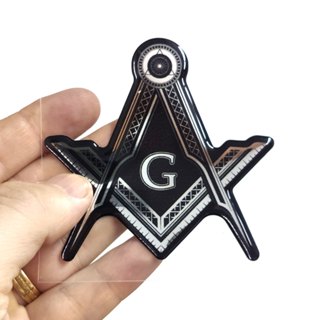 Adesivo Símbolo Maçonaria Resinado Preto ou Dourado Para Carro Moto - 7,8 x 8 cm em Oferta na Shopee