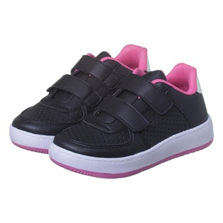 Tenis Infantil Casual Feminino Escolar Preto com Rosa Kidstep em Oferta na Shopee