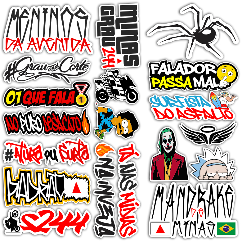 Adesivos Mandrake Minas 244 para Bike cartela Carro Moto Capacete impreshow M28 em Oferta na Shopee