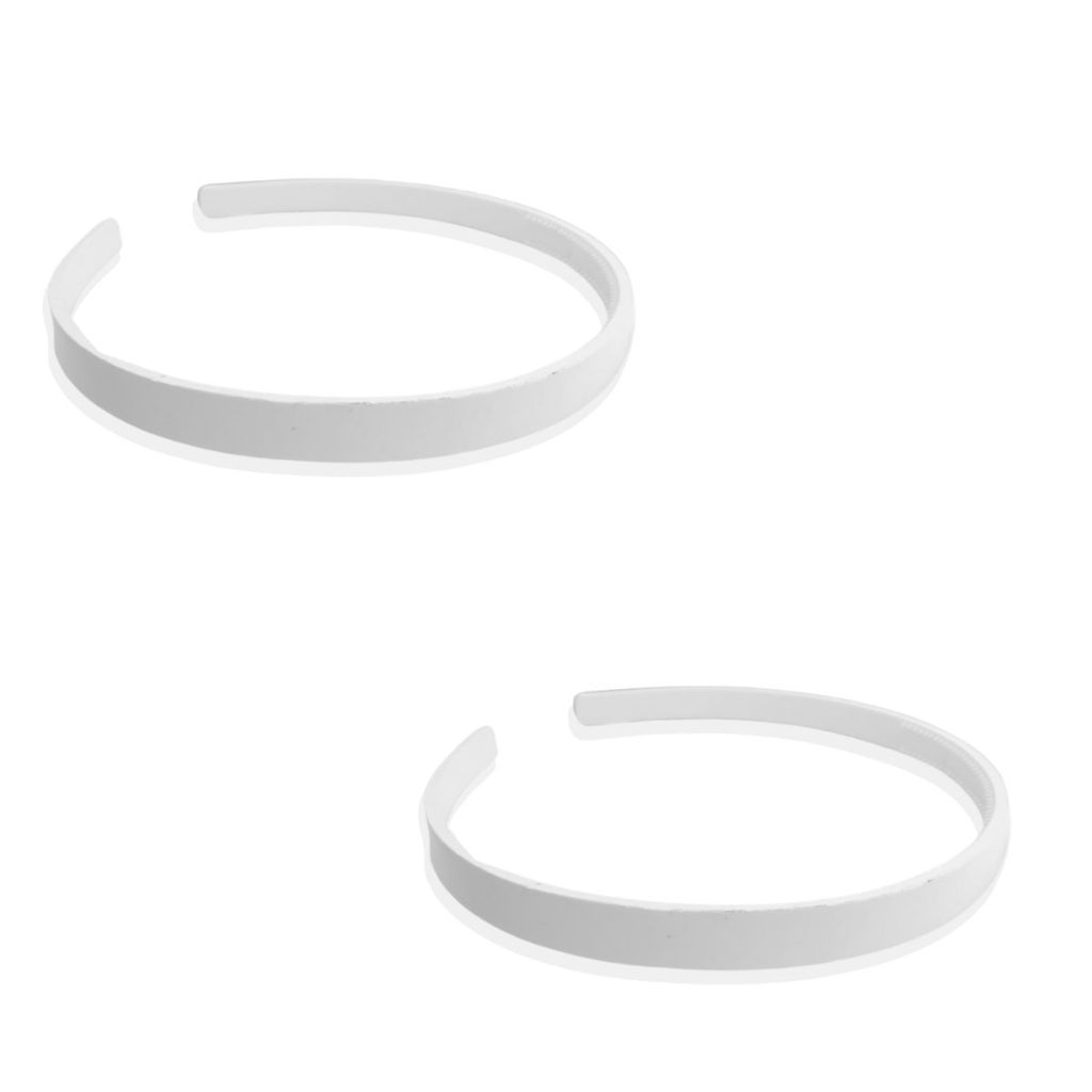 Kit 24 Tiara Arco Arquinho Plástico Forrar/Encapar/Costumizar Fina Dentinho Pente Branca - 10mm / 1cm