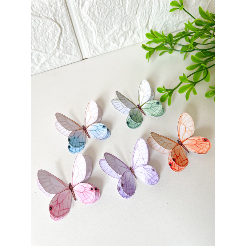 30 Borboletas papel dupla camada efeito 3D aplique para decoração de bolos, lembrancinha - topo de bolo e personalizados
