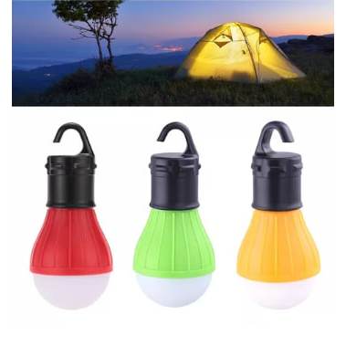 Kit 3 Lâmpadas Led Camping Barraca Pesca Lanterna Várias Cores Com Gancho