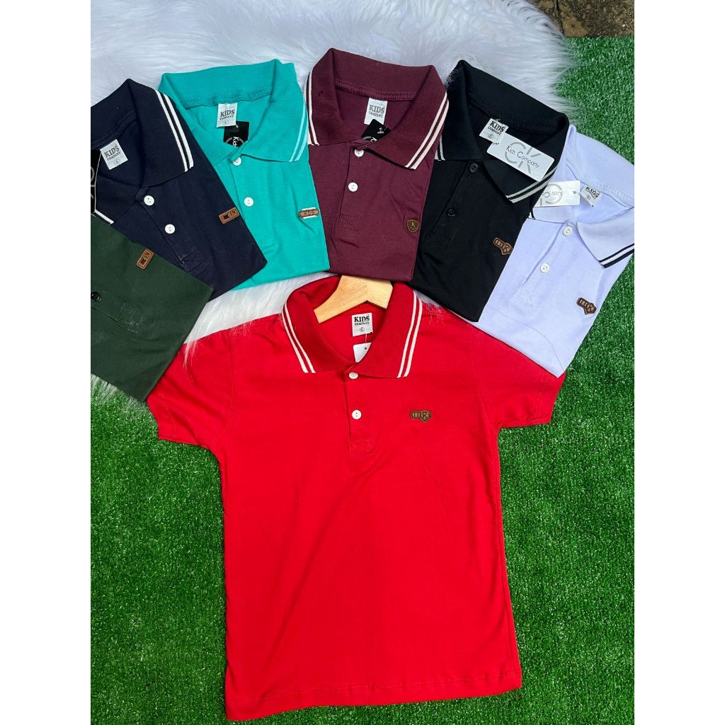 Camiseta Polo Algodão Infantil menino Garoto tradicional 6 ao 14 anos Camisa