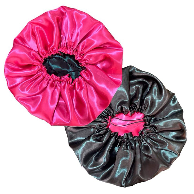 Kit 2 toucas de cetim regulável dupla face