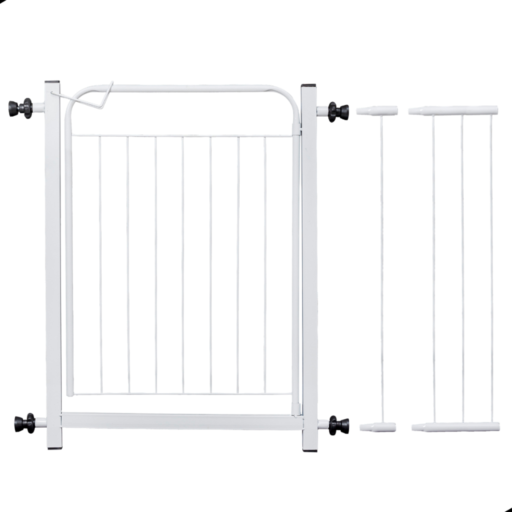 Grade Portão Pet 80 A 105 Cm Proteção Criança Cachorro Gatos Branco