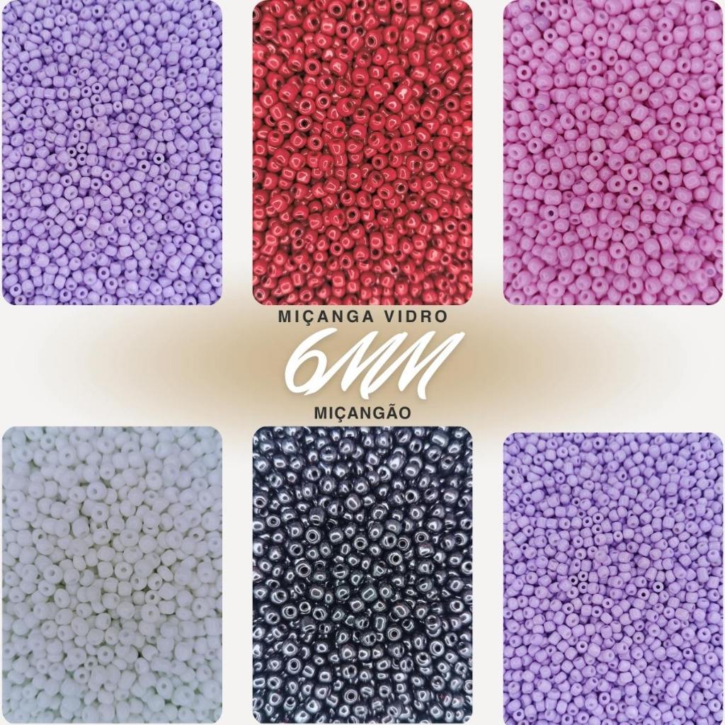 Miçangas Miçangão de Vidro 6/0 Leitosas Premium – Pacotes 50g | 100g | 150g – Furo Perfeito – Não Desbota