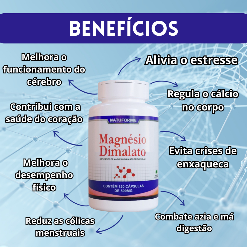 magnesio dimalato 120 capsulas 500mg