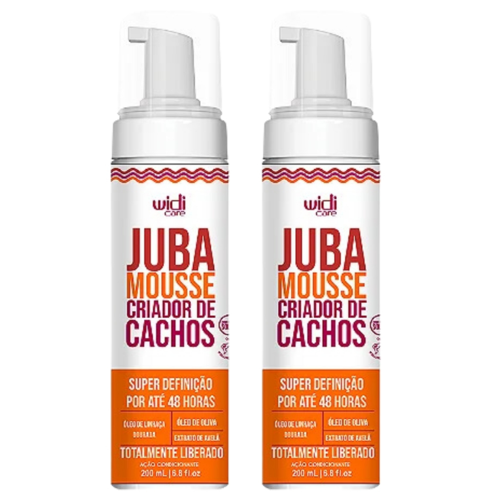 Kit 2 Mousse Criador De Cachos Juba Widi Care Super Definição Cabelos Cacheados 180ml