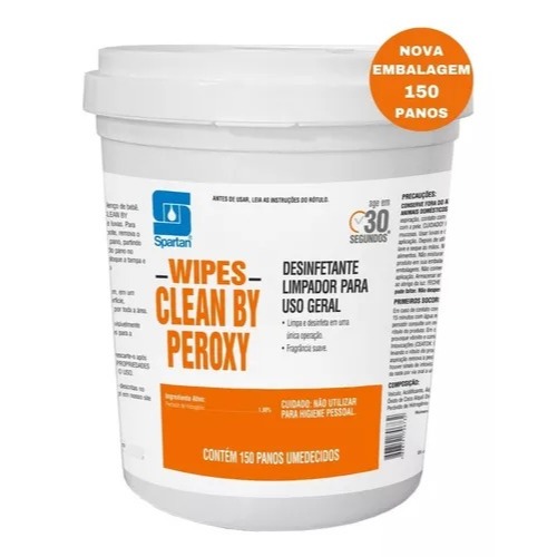 Panos Umedecidos Wipes Clean By Peroxy 150un Spartan - BARATO ENVIO IMEDIATO em Oferta na Shopee