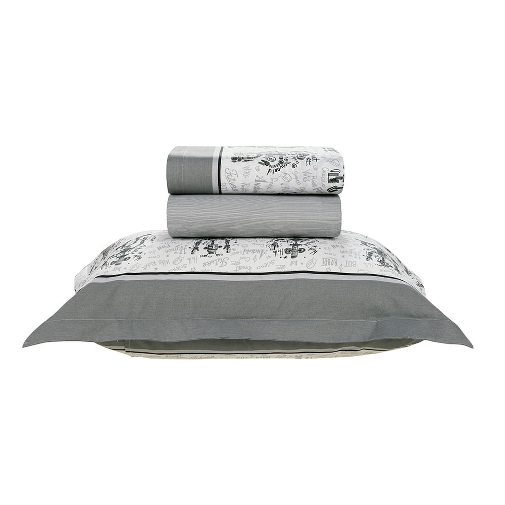 Jogo de Cama Solteiro Karsten Robos 3797164 3 Peças 180 Fios - Home & Living