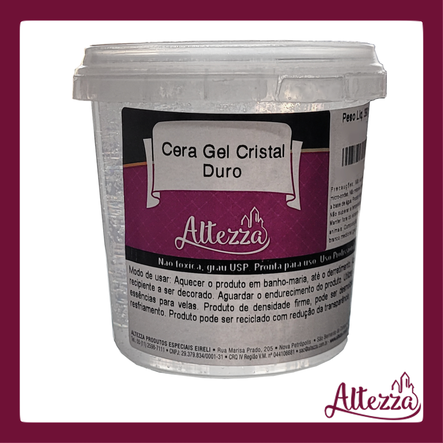 Parafina Cristal Dura Em Gel Pote 390g Vela ( Rende 450ml )