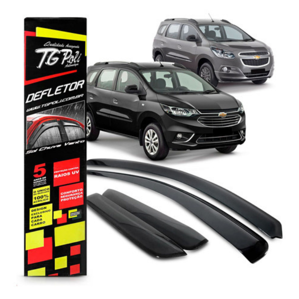 Calha Chuva Defletor Chevrolet Spin 2012 À 2025 4p Tg Poli