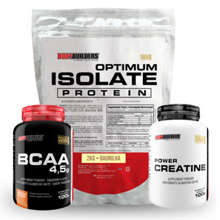 Kit Whey Optimum Isolate Protein 2kg + BCAA 4.5 100g + Creatina Power 100g - Bodybuilders