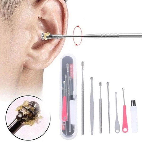 Kit 5 limpador de cera de ouvido, removedor de cera de ouvido, limpador de ouvido prata, ouro