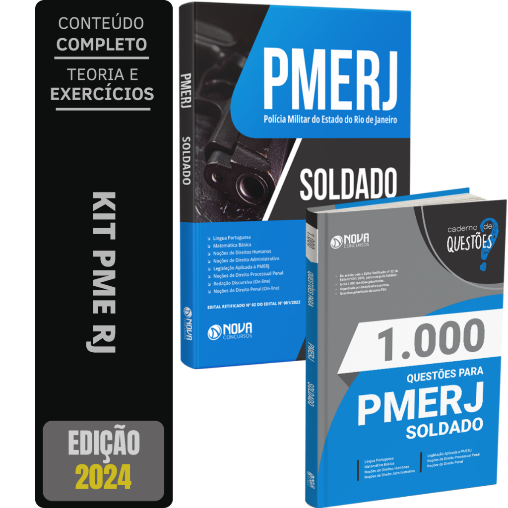 Imagem Kit Apostila PM RJ Rio De Janeiro - Soldado + Caderno De Questões PME RJ