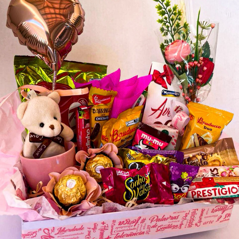 Cesta Presente Chocolates |Ursinho |Caneca |Buquê |Dia dos Namorados Mãe Aniversário Amor Criativo Surpresa em Oferta na Shopee