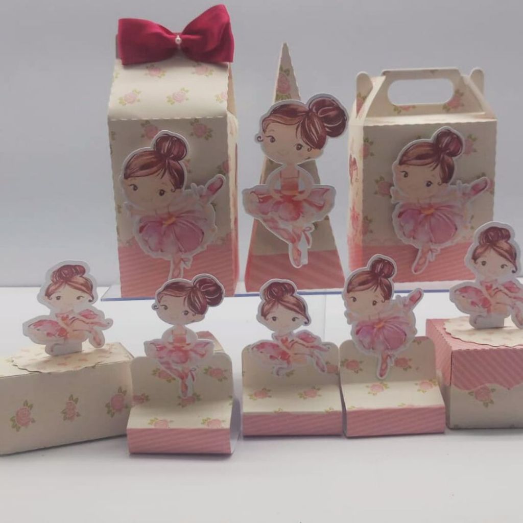 Kit 30 Pçs -Bailarina| Lembrancinhas | Festa | Aniversário | Personalizados | Caixinhas