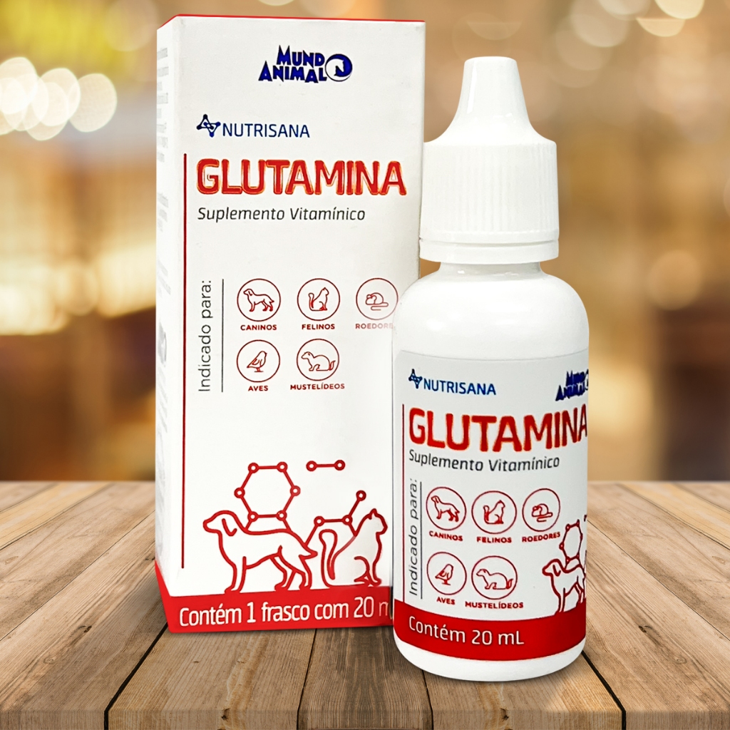 Nutrisana Glutamina 20ml Suplemento Vitamínico Cachorro Gato Aves 29 nutrientes essenciais como  L-Glutamina e Maltodextrina em Oferta na Shopee