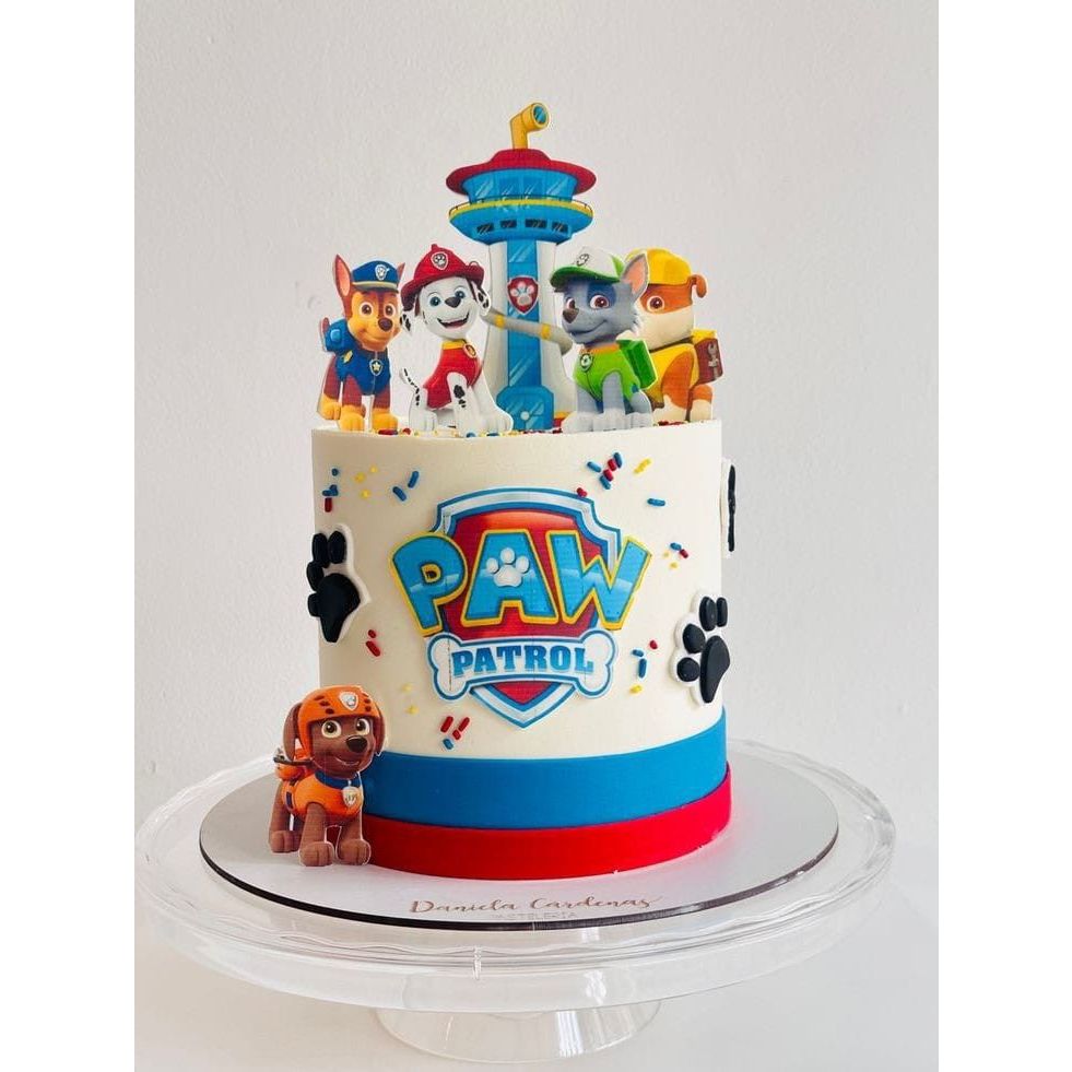 Topo de bolo de aniversário patrulha canina - topper festa infantil mesversario personalizado