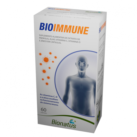 Suplemento Alimentar BioImmune - Extrato de Própolis, Alho, Vitamina C, Vitamina D e Zinco em 60 Cápsulas - Bionatus