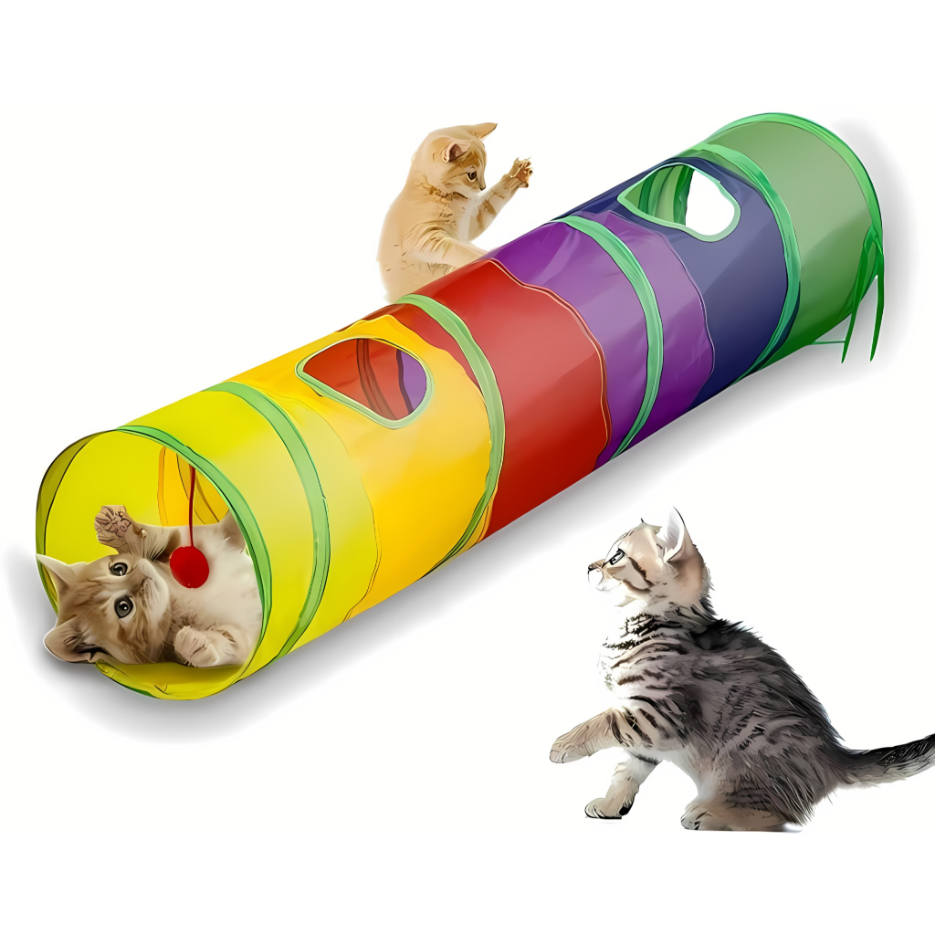 Brinquedo Interativo Para Gatos Pets Túnel Labirinto Colorido 1.20m x 25 Diametro