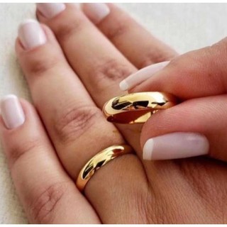 aliança feminino masculino anel Banho Moeda Antiga 2/3/4/6 mm dourado casamento noivado (1 UNIDADE)