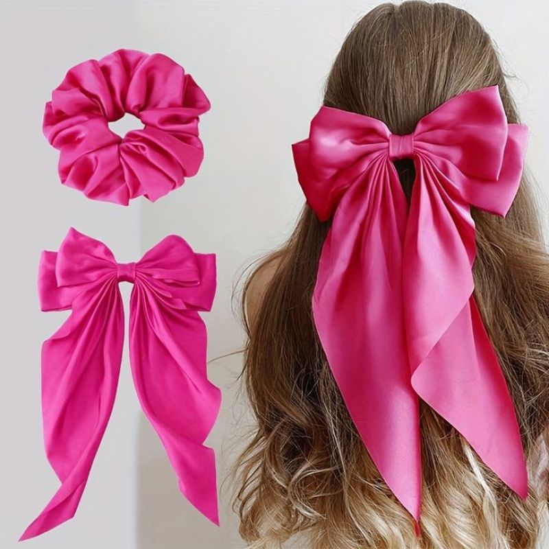 kit 2 Laço Cetim Xuxinha Rosa Pink