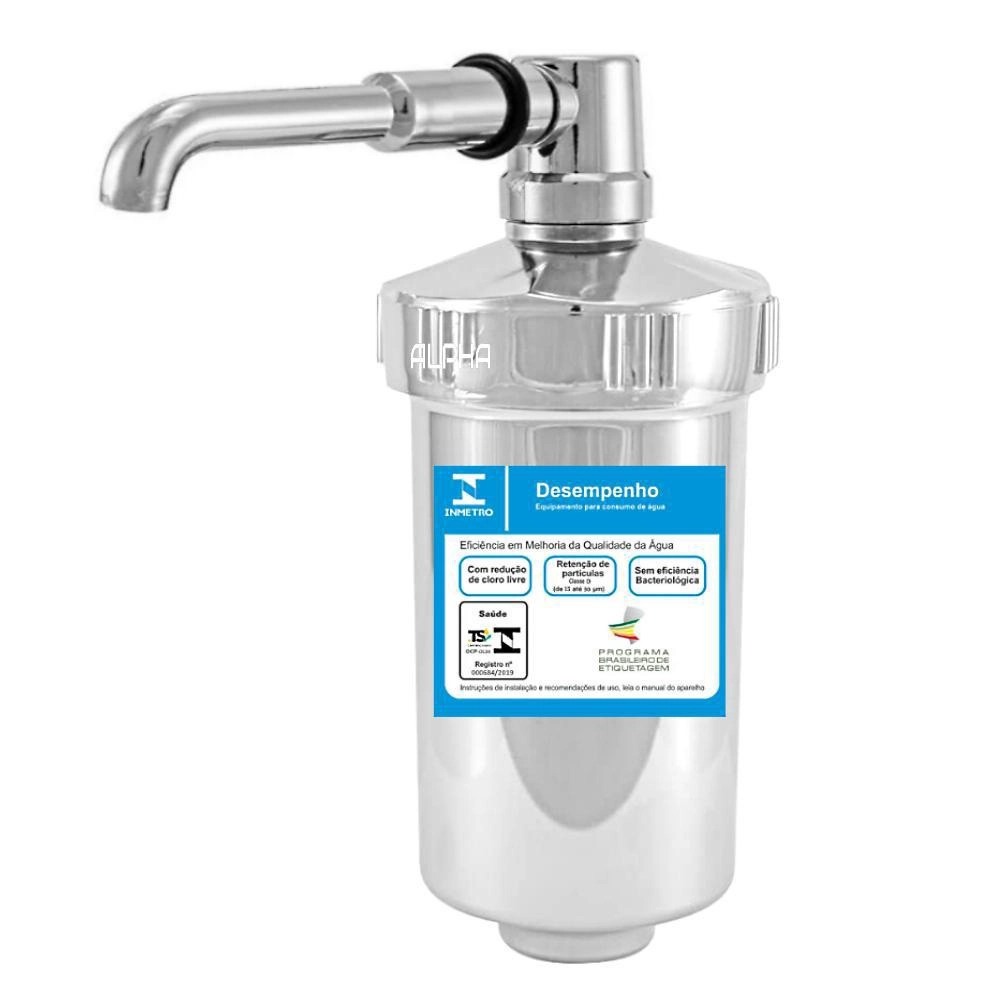 Filtro de Água Copo Cromado com Vela Carvão Ativado Para Torneira - ABS em Oferta na Shopee
