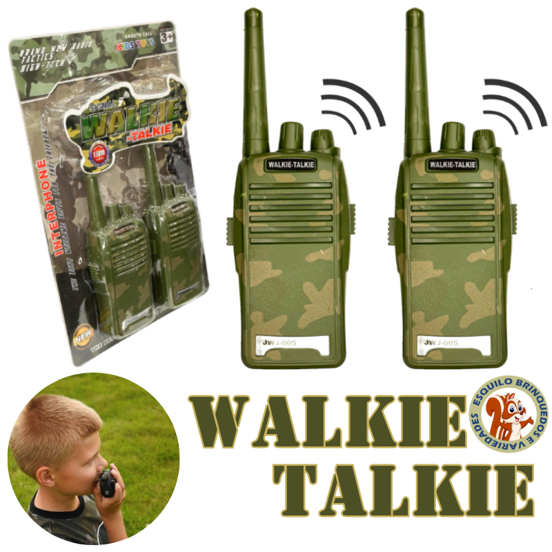 Brinquedo Rádio Comunicador Walkie Talkie Infantil verde Exército em Oferta na Shopee