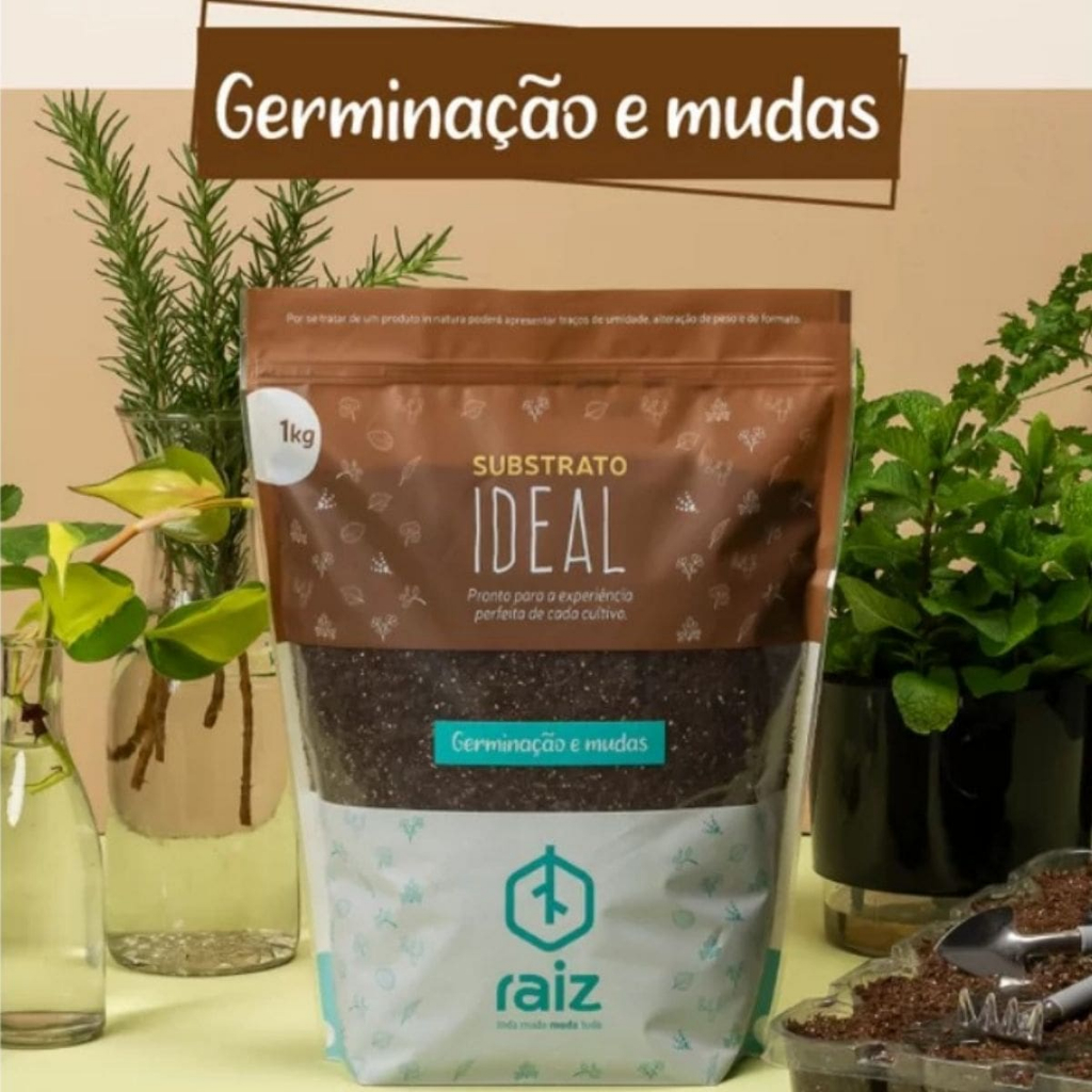 Substrato Terra Ideal para Germinacao e Mudas 1Kg Para Vaso Autoirrigável Leve Aerado Orgânico Com Fertilizante NPK