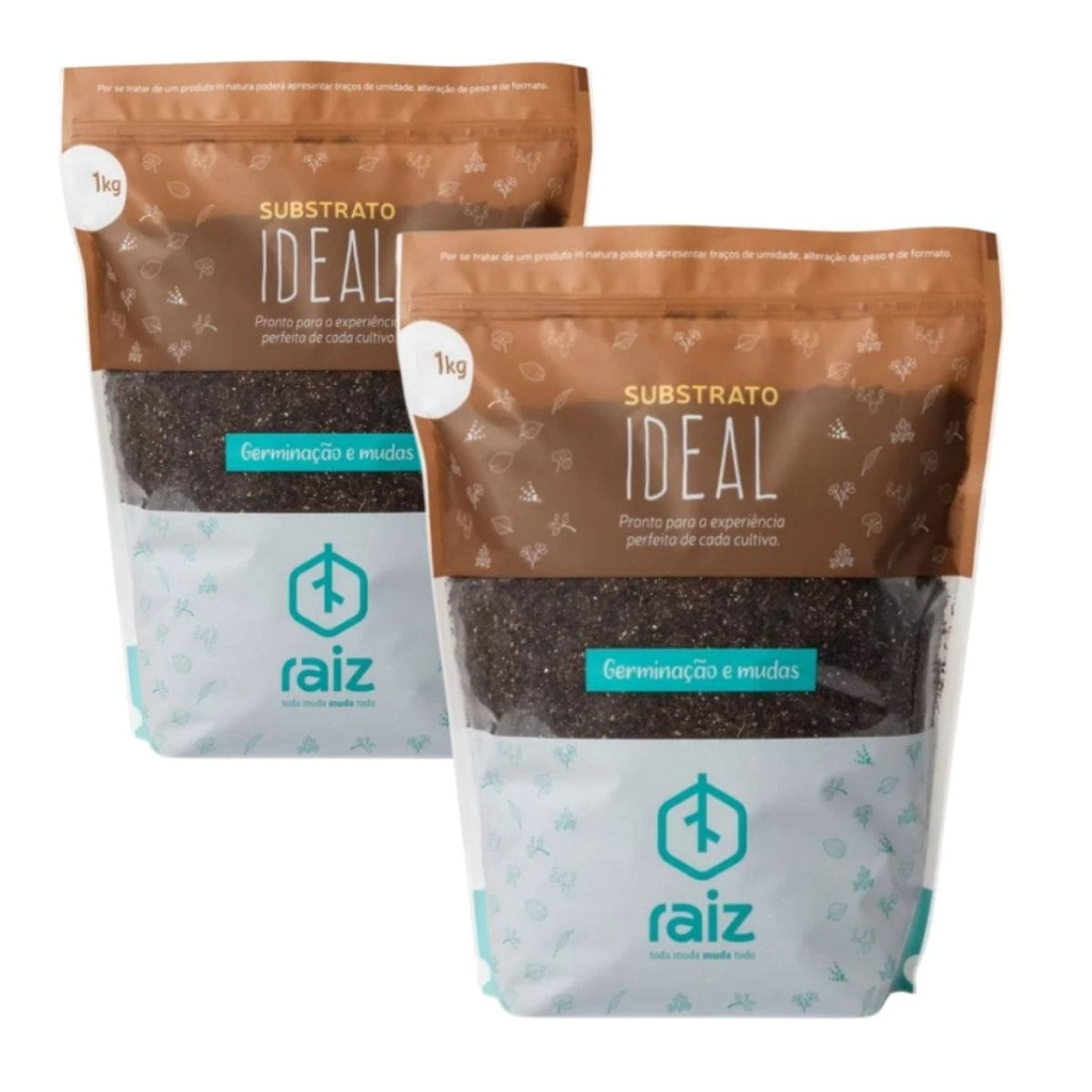 2 Substrato Terra Ideal para Germinacao e Mudas 1Kg Para Vaso Autoirrigável Leve Aerado Orgânico Com Fertilizante NPK