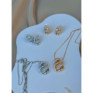 Kit Brinco e Colar Zirconia Banho Verniz Modelo Moda Presente Dia Das Maes em Oferta na Shopee