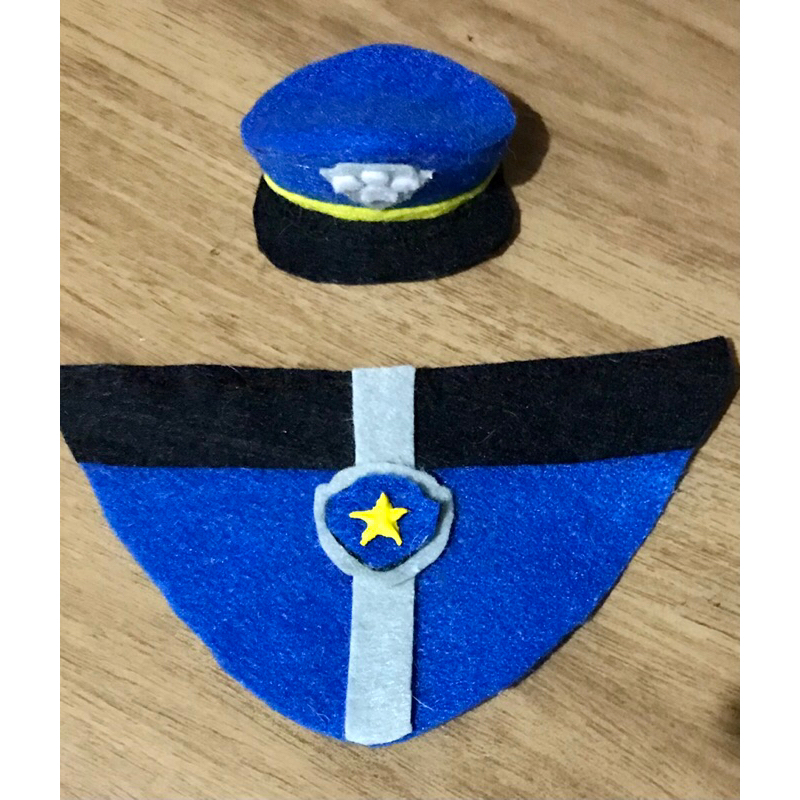Bandana + chapéu Chase patrulha canina para cachorro e gato pet petshop carnaval fantasia