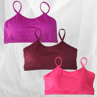 Kit 3 Tops Academia Fitness Com bojo Removível Feminino em Oferta na Shopee