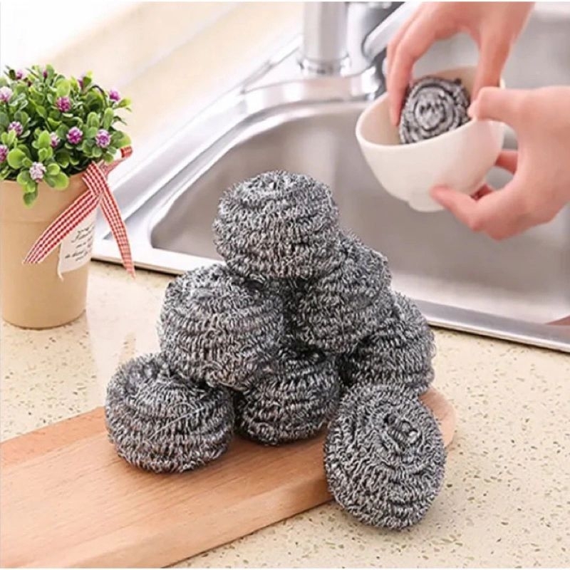 kit 6 Esponjas Aço Limpa Panela Engordurada dá Brilho CA15230 em Oferta na Shopee