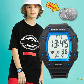 Relógio Masculino À Prova De Água Multifuncional Led Digital Eletrônico Estudantil Esportivo