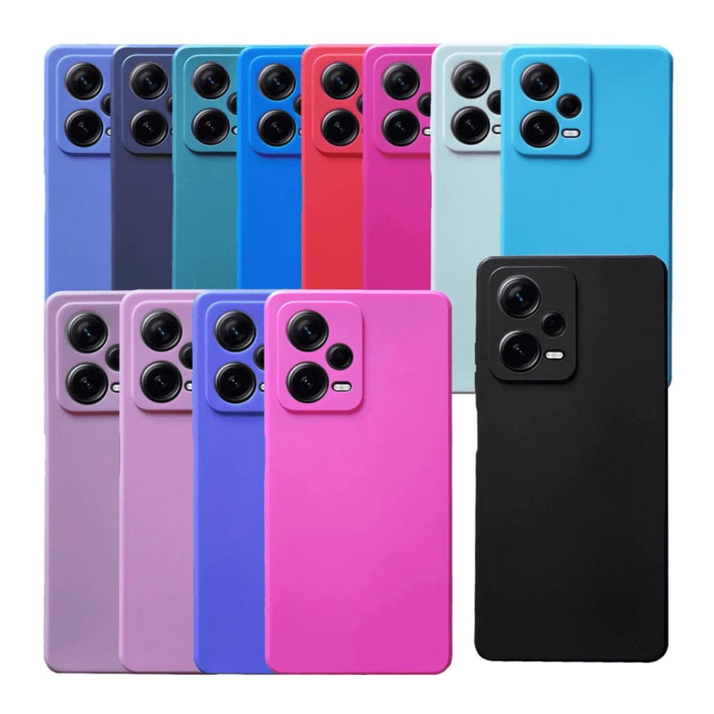 Kit 2X1 Xiaomi Redmi Note 12 Pro 5G - Película Ceramica 9D + Capa Silicone Aveludada Colorida Veludo