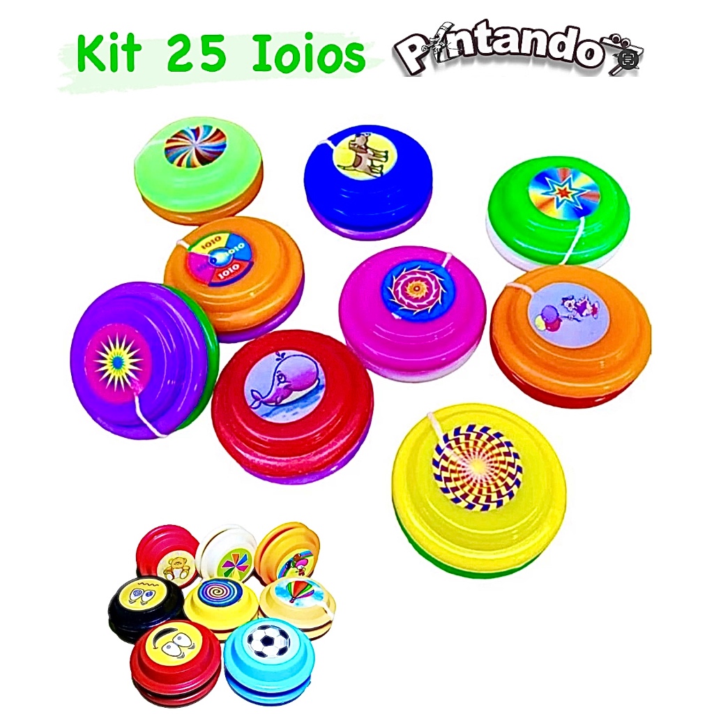Kit 25 Ioios Brinquedo Infantil Diversas Cores Lembrancinha Festa