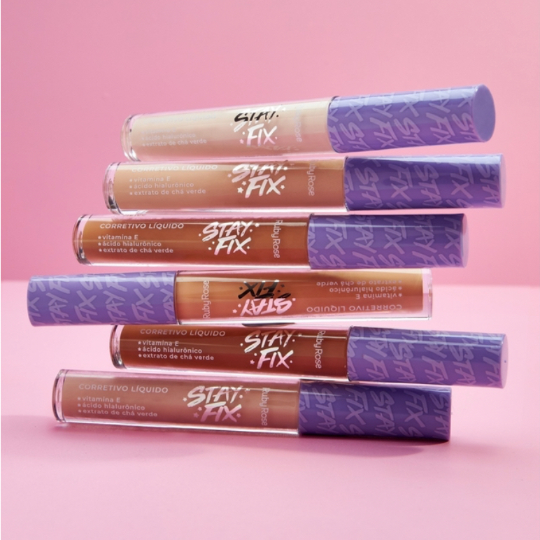 Corretivo Líquido Alta Cobertura Stay Fix Ruby Rose HB-912 em Oferta na Shopee