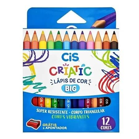 Lápis de Cor Jumbo Criatic Cis 12 Cores