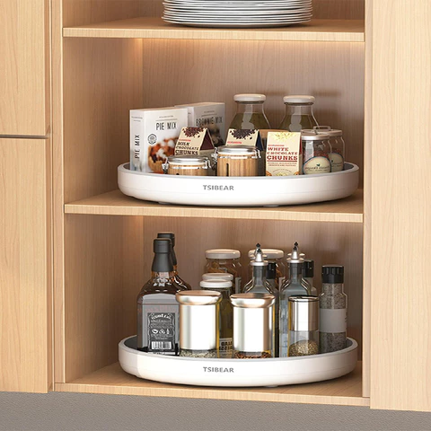 Organizador Giratório 360G Multiuso - Bandeja para Cozinha, Temperos, Frutas, Maquiagem, Banheiro e Quarto