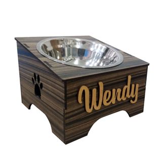 COMEDOURO INCLINADO SIMPLES PERSONALIZADO TIGELA EM INOX em Oferta na Shopee