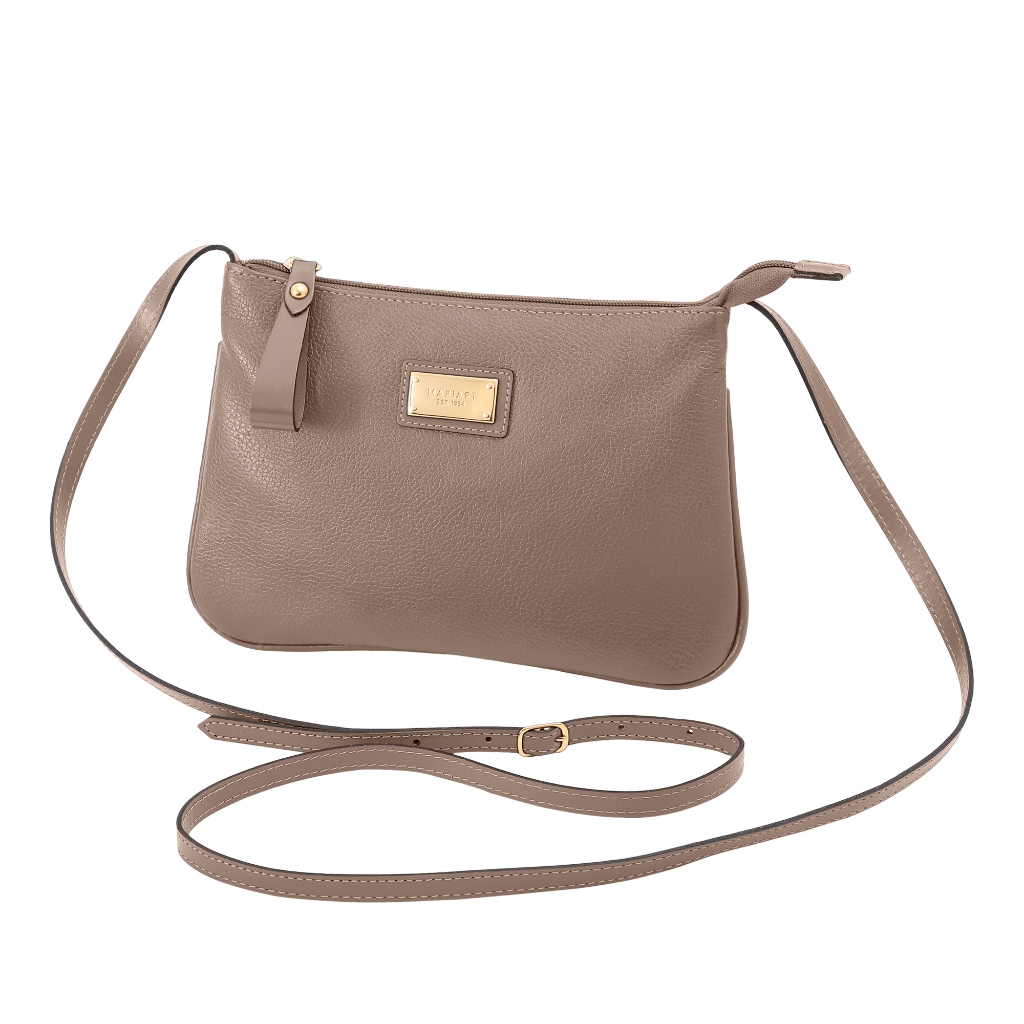 Bolsa Feminina Alça Transversal Couro Legítimo Mariart Zíper 199