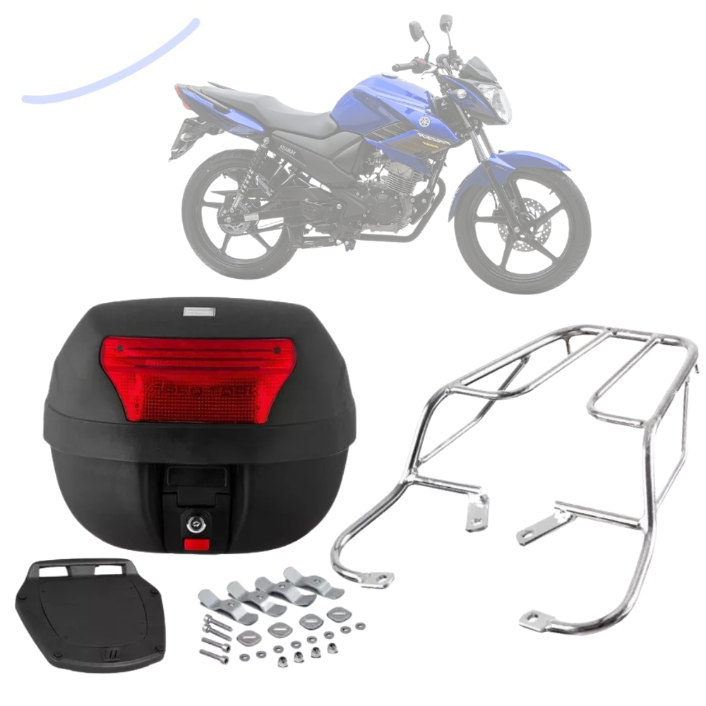 Bauleto Bau 28 Litros Com Bagageiro Sansão Churrasqueira Moto Fazer 150 2013 a 2023