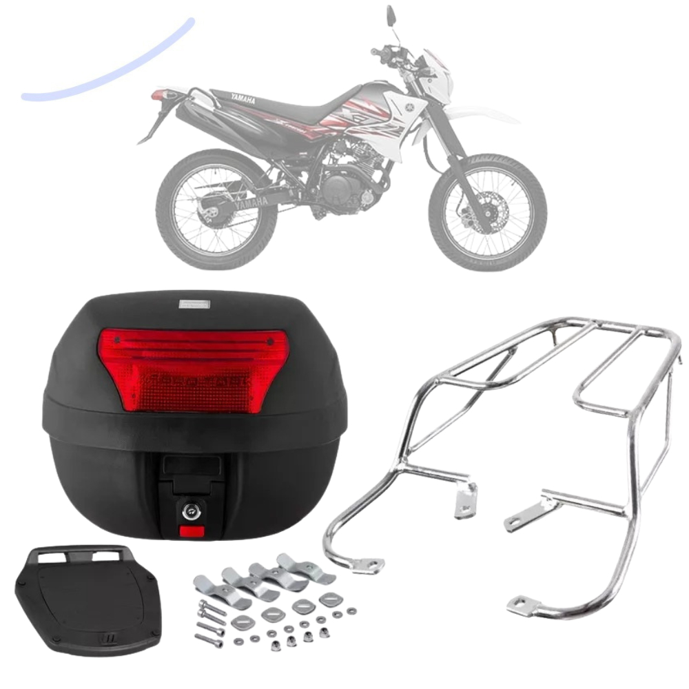 Bauleto Bau 28 Litros Com Bagageiro Sansão Churrasqueira Moto  Xtz 125