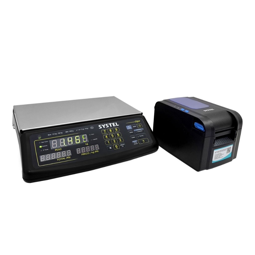Balança Digital Systel Clipse 30kg + Impressora